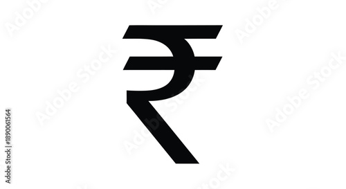 Indian rupee symbol in stark black a striking silhouette