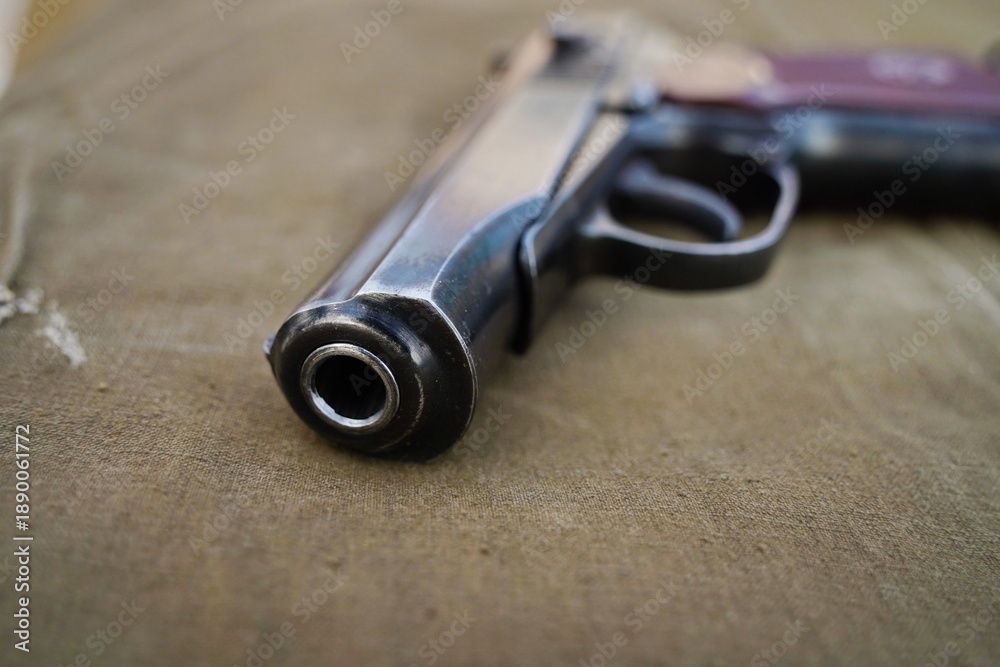 Fototapeta premium Makarov's pistol. Adopted by the army and law enforcement agencies of Kazakhstan.