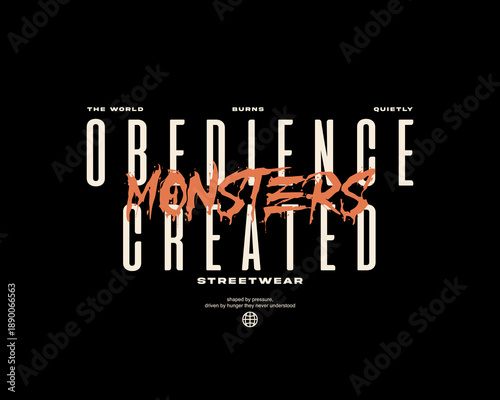 Urban streetwear typography style Graphic tee design templates