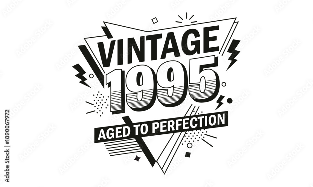 Obraz premium vintage 1995 aged to perfection t shirt design