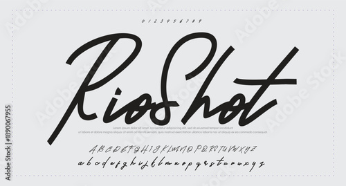 letter design with signature font style 