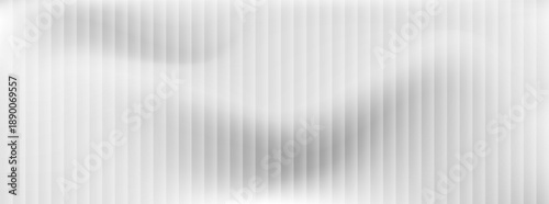 White gray gradient striped abstract wavy background. Refracted ribbed glass creative vector long backdrop for presentations, web header design