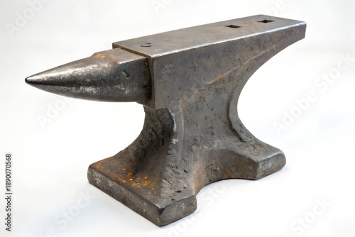 Vintage metal anvil on white background
