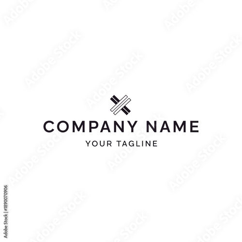 Company Logo Template with Cross Symbol.