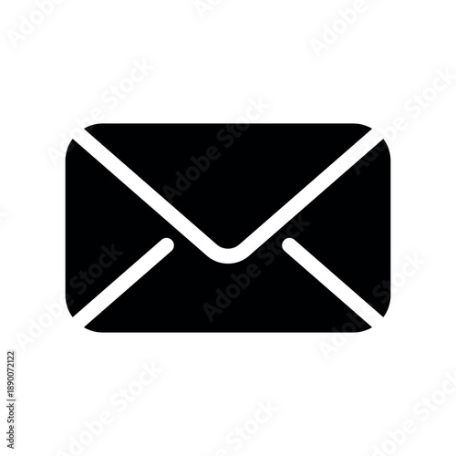 Rounded Corner Mail Envelope Icon Silhouette