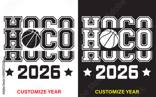 Basketball Hoco Game Day CUSTOMIZE Year Vector file logo design concept