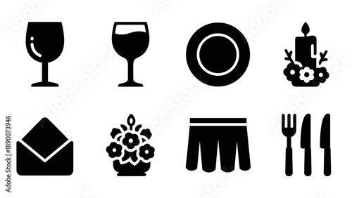 Elegant dining essentials in bold silhouette style