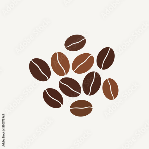 Pile of coffee beans illustration with natural brown hues