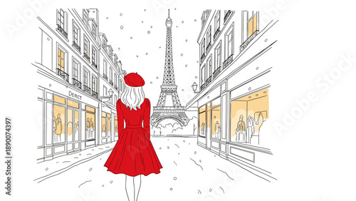 Paris winter walk: a snowy stroll with eiffel tower in sight
