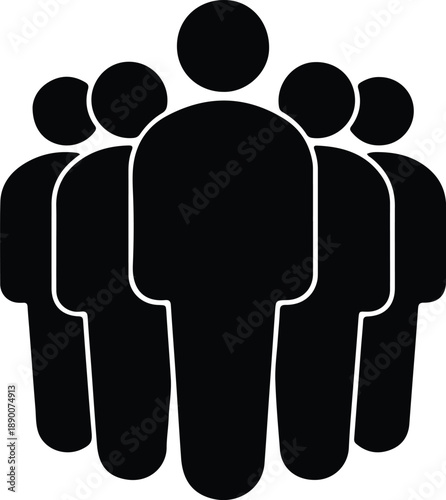 Isolated group of people standing together in a formation illustration vector