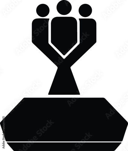 Isolated group of three people meeting around a table illustration vector