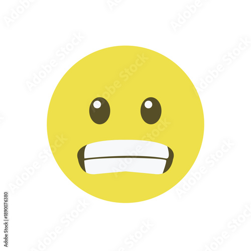 Grimacing Face with clenched teeth nervousness, embarrassment awkwardness expression nervous emoji symbol sign icon vector illustration isolated flat eek