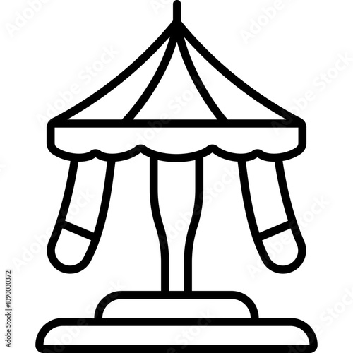 Carousel Merry Go Round Fill Icon: Amusement Park Ride