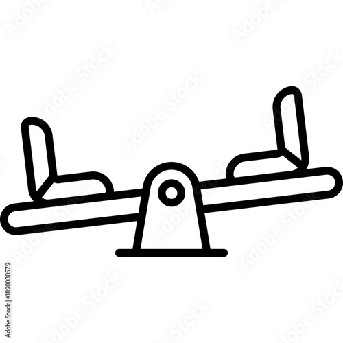Seesaw Playground Teeter Totter Fill Icon: Balance Ride
