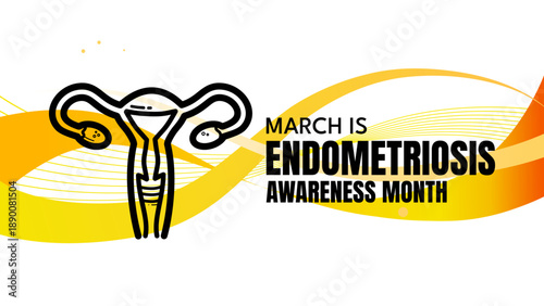 Endometriosis awareness month banner  -vector illustration