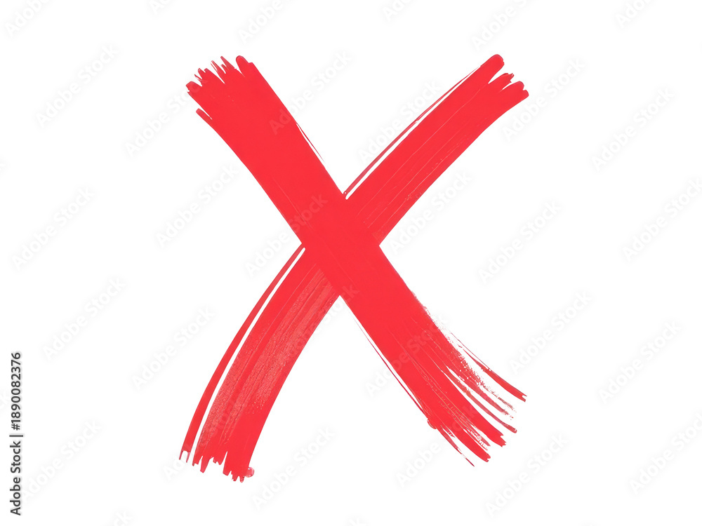 Obraz premium A simple red cross painted on a white background, easy to use in various medical or emergency context