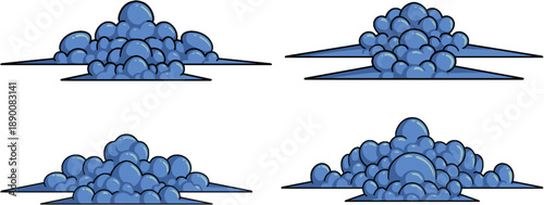 Colorful cloud vector illustration with cute, playful, and eye-pleasing bright colors. Soft and cheerful design suitable for backgrounds, kids illustrations, decorative designs, posters, social media 