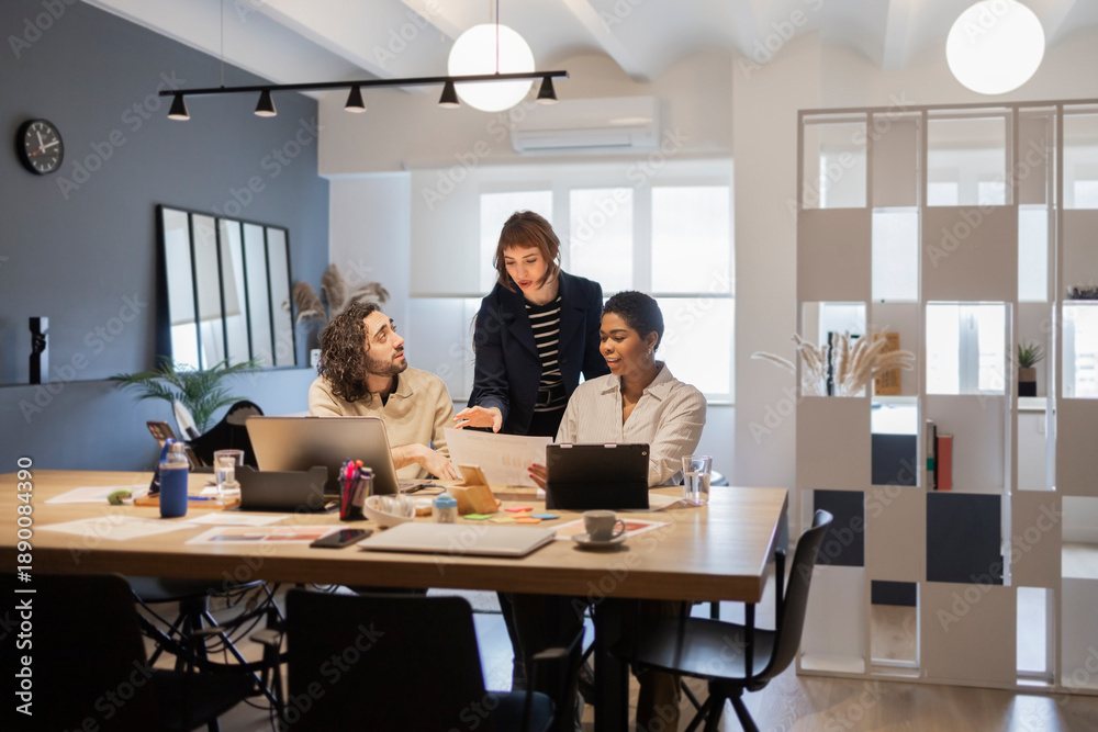 custom made wallpaper toronto digitalDiverse team collaborating on office project