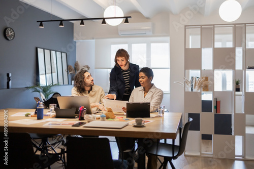 Wallpaper Mural Diverse team collaborating on office project Torontodigital.ca