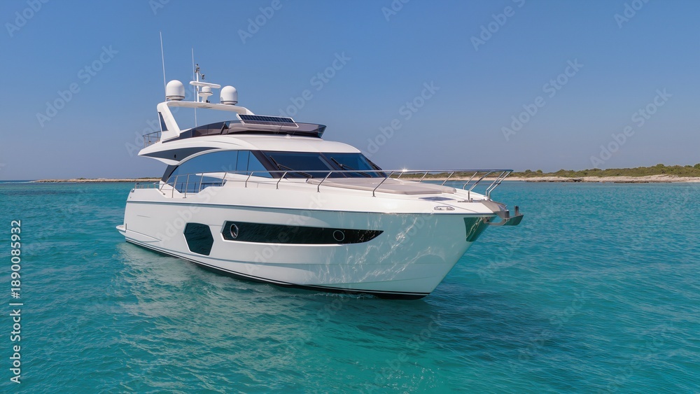 Fototapeta premium Luxury yacht on turquoise coastal waters