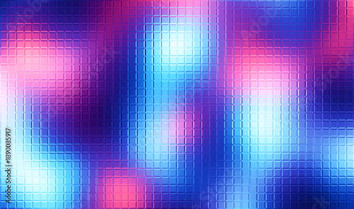 Abstract textured glass pattern vector background. Texture of glowing glass illuminated with multi-colored light, pink and blue gradient. Blurry