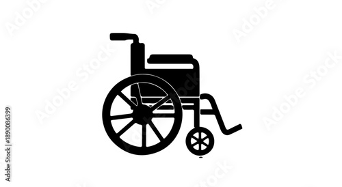 Unique black silhouette of a wheelchair symbolizes mobility and independence in various environments