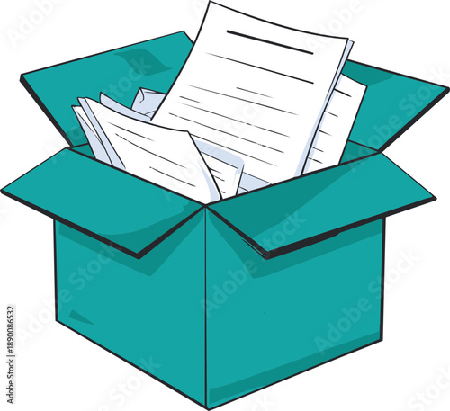 상자 안에 종이 서류