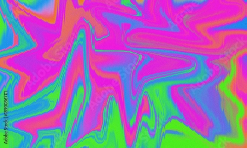 Vibrant psychedelic abstract background with neon pink, blue, and green marbled texture