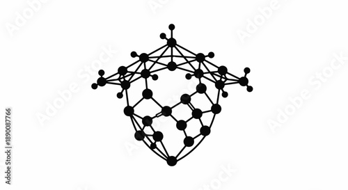 Abstract geometric network structure representing interconnected data or molecules