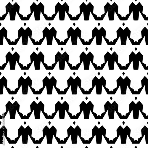 Decorative abstract vector seamless geometric design in black and white