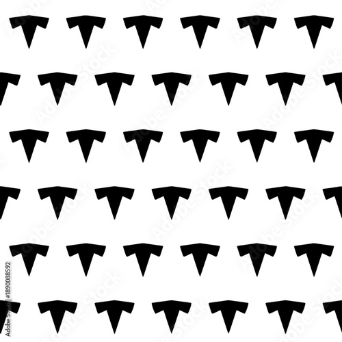 Abstract monochrome geometric vector seamless pattern