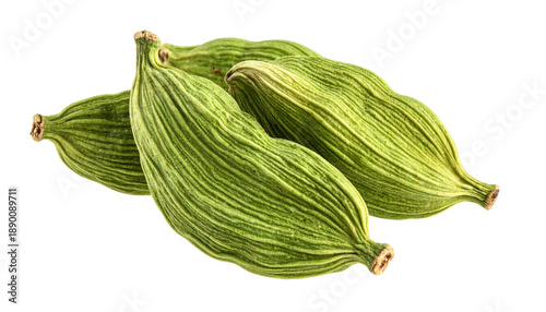 Wallpaper Mural Close-up studio shot of a cluster of three green cardamom pods, showing texture and detail against a black backdrop Torontodigital.ca