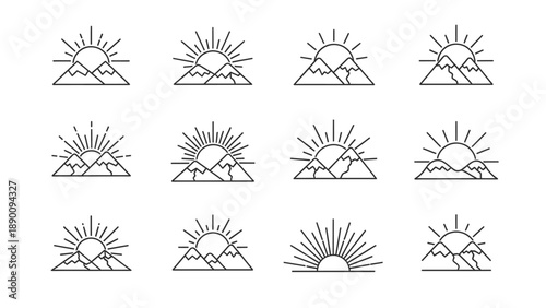 Sunrise Over Mountains Icons