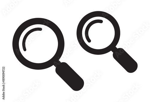 Black Magnifying Glasses on White Background