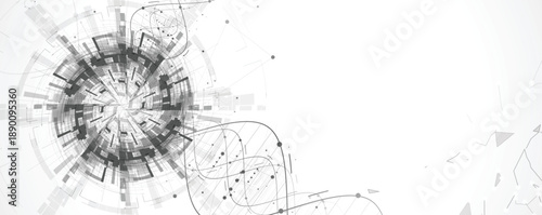 Futuristic genetic hexagons, DNA strands, connected neural web