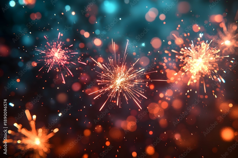 Obraz premium The dazzling fireworks blooming in the night sky