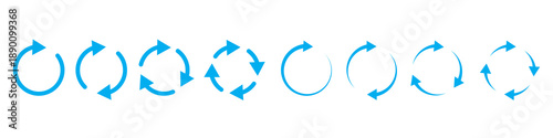 circle arrow icon set. circular arrow icon, refresh, reload arrow icon symbol sign, vector illustration