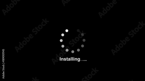 Operating installing concept, software updating and process , update modern functions, Setting updating icon. Setting updating icon. concept with alpha channel. Loading circle animation. Seamless Loop