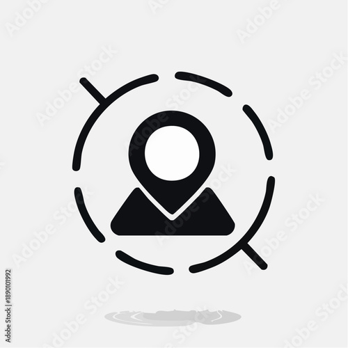 Modern graphic representing disabled location tracking and privacy settings for digital maps and mobile devices, indicating no geographic data access or denied pinpointing services