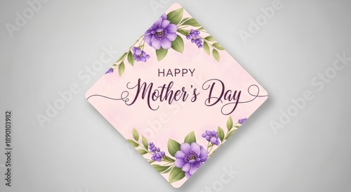 Mother's day minimal floral poster happy mother's day greeting