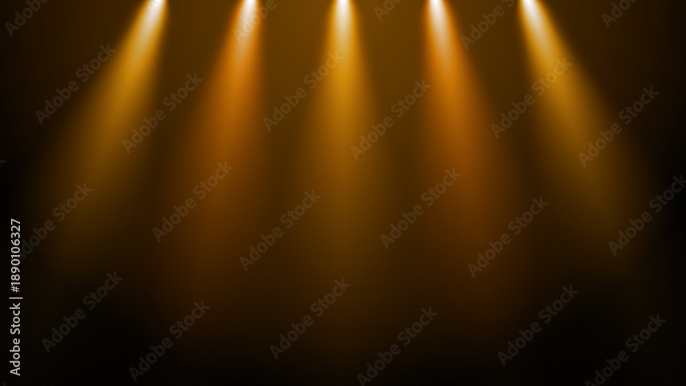 Naklejka premium golden yellow spot lights ray background ,concert and event and product light social media design element
