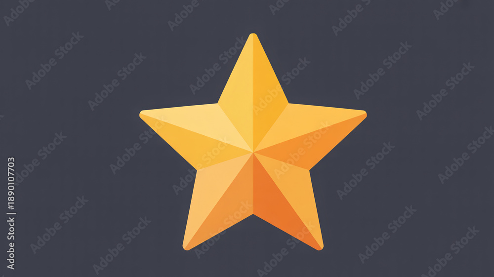 Obraz premium Golden Star Icon on Dark Background