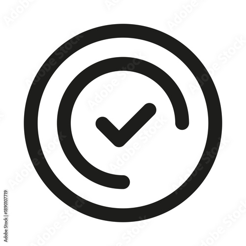 Checked professional line icon. Professional Line Vector Icon with modern verification approval concept, minimal clean outline design and scalable confirmation symbol