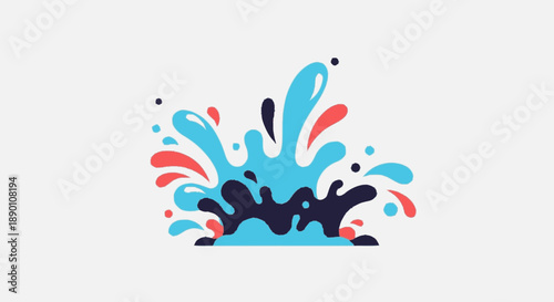 Dynamic Water Splash Illustration with Vibrant Colors.
