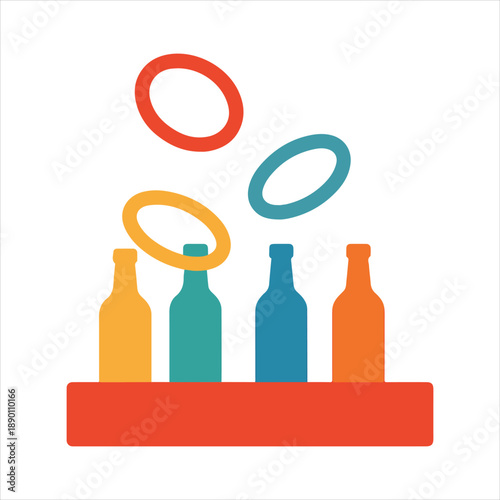 Target Ring Toss Game illustration, Fair Clipart, Circus Clip art, Carnival Celebration Art, Carnival Digital File