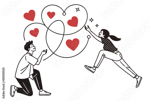 Love Emotion Abstract Illustration Minimal Vector