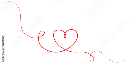 Hearts in continuous Line. Continuous one line Drawing of hearts, valentine's day