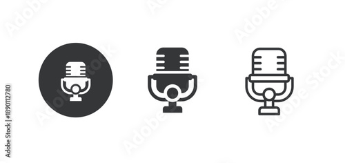 Microphone icon. Multi series icon. Perfect pixel isolated on white background. Vector illustration