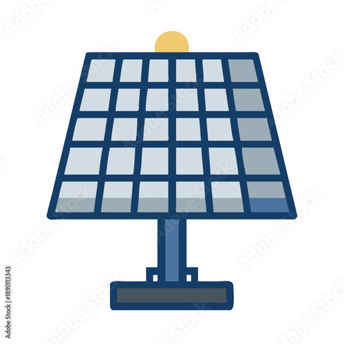 Illustration of solar panel on black background representing renewable energy source