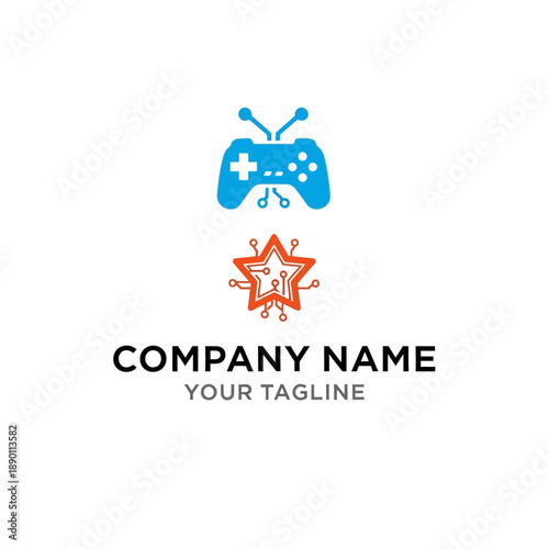 Gaming Logo Design with Controller Symbol.